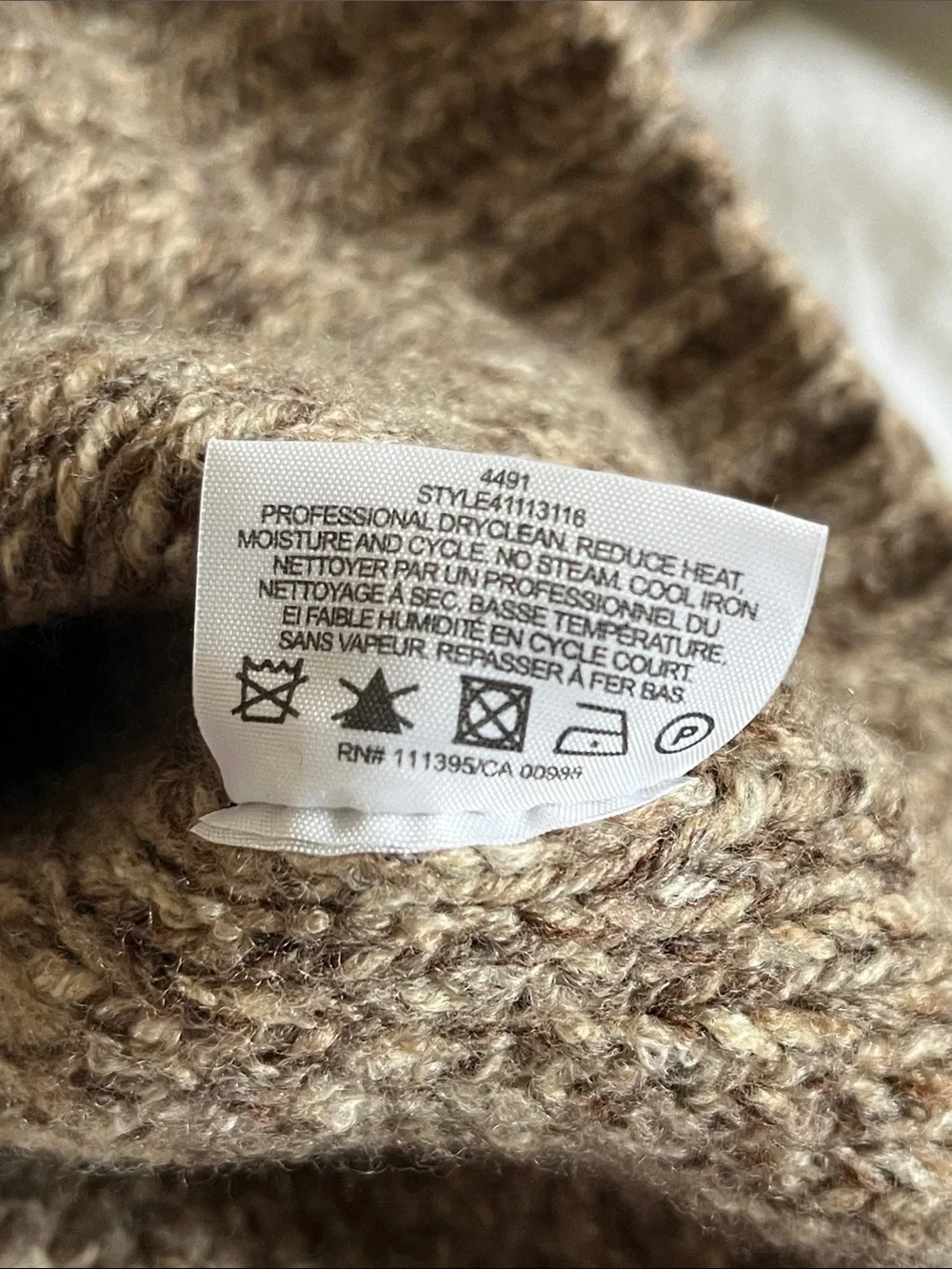 tory burch wool chunky knit beige turtleneck sweater 100% wool autumn layer